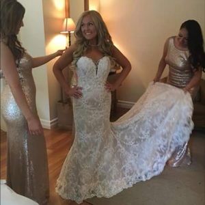 Marisa Wedding gown in ivory and champagne